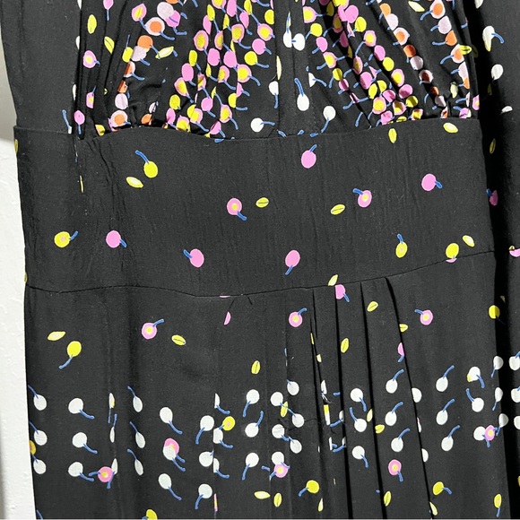 $128 FREE PEOPLE BLACK PRINTED LONG SLEEVE CORYN MINI DRESS Sz 4  :W07: - Picture 12 of 14